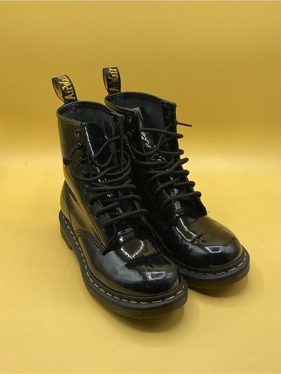 Dr. Martens Shoes - Dr. Martens Black Patent Leather 8-Eye Lace-Up Combat Boots
